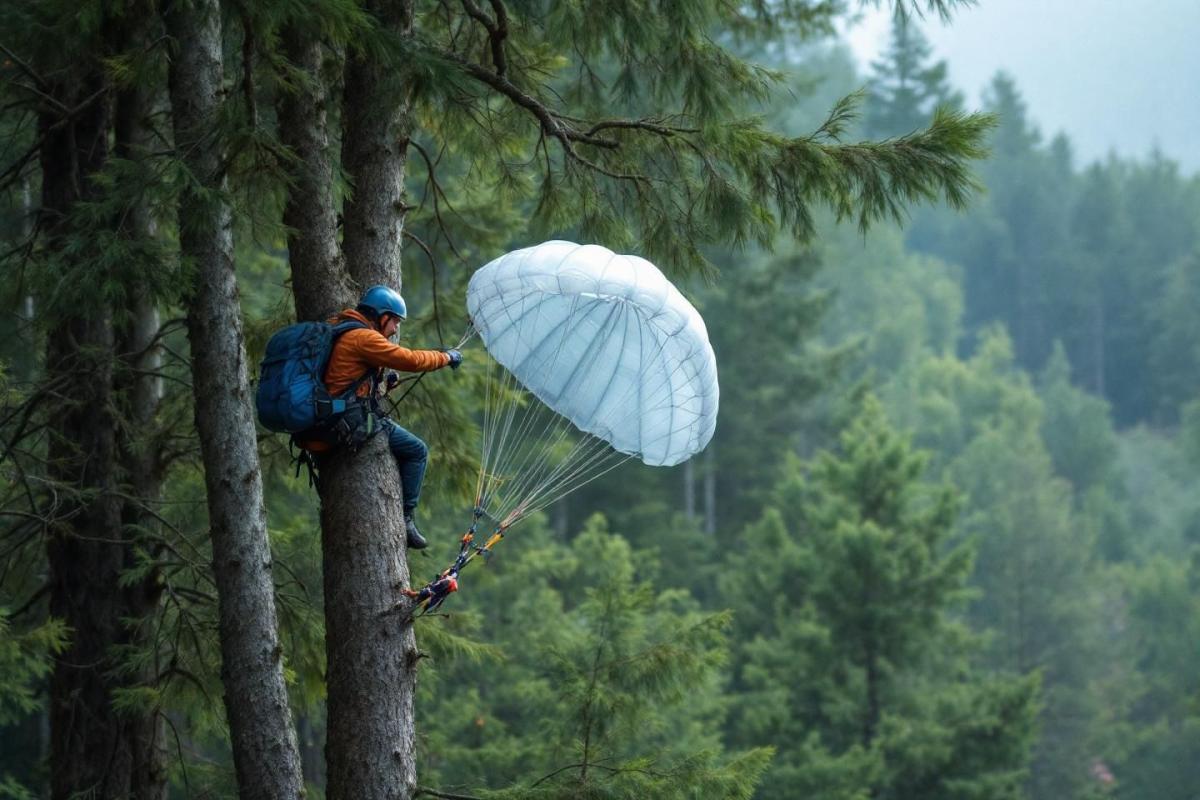 Dramatic rescue : Parachutist saved from tree in Salisbury [photos]