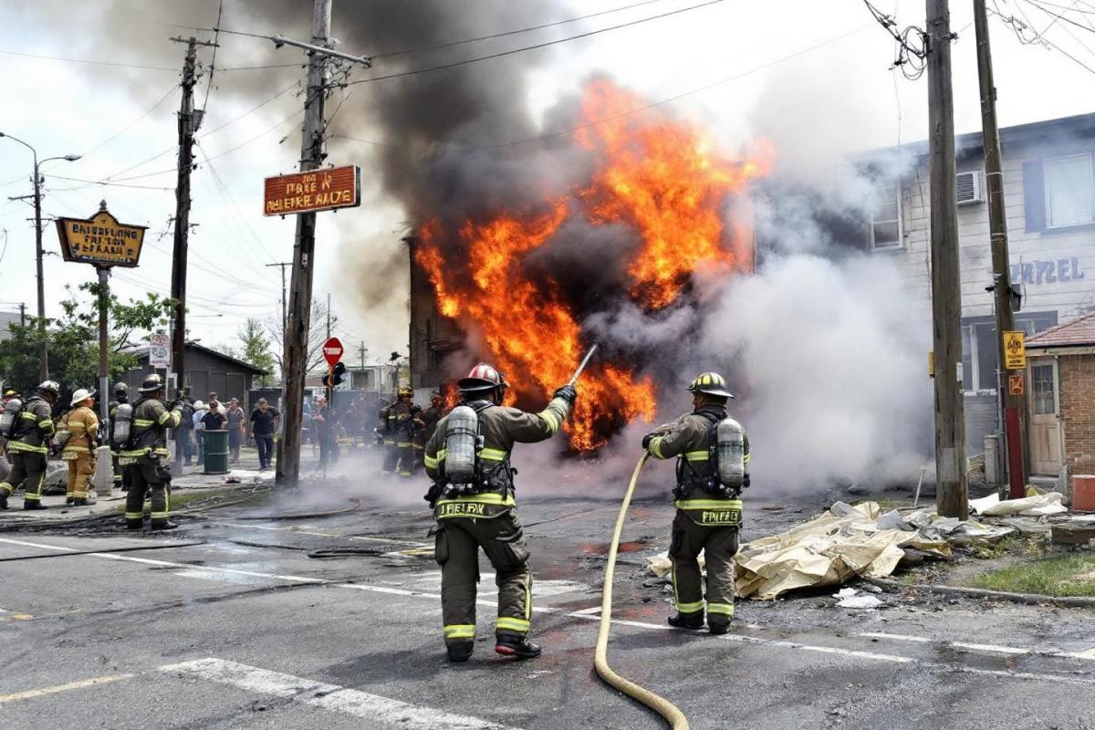 Firefighters combat massive blaze on Madison Street in Salisbury
