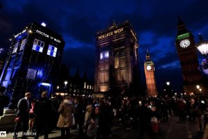 Tardis appears at British landmark for Doctor Who Day celebration