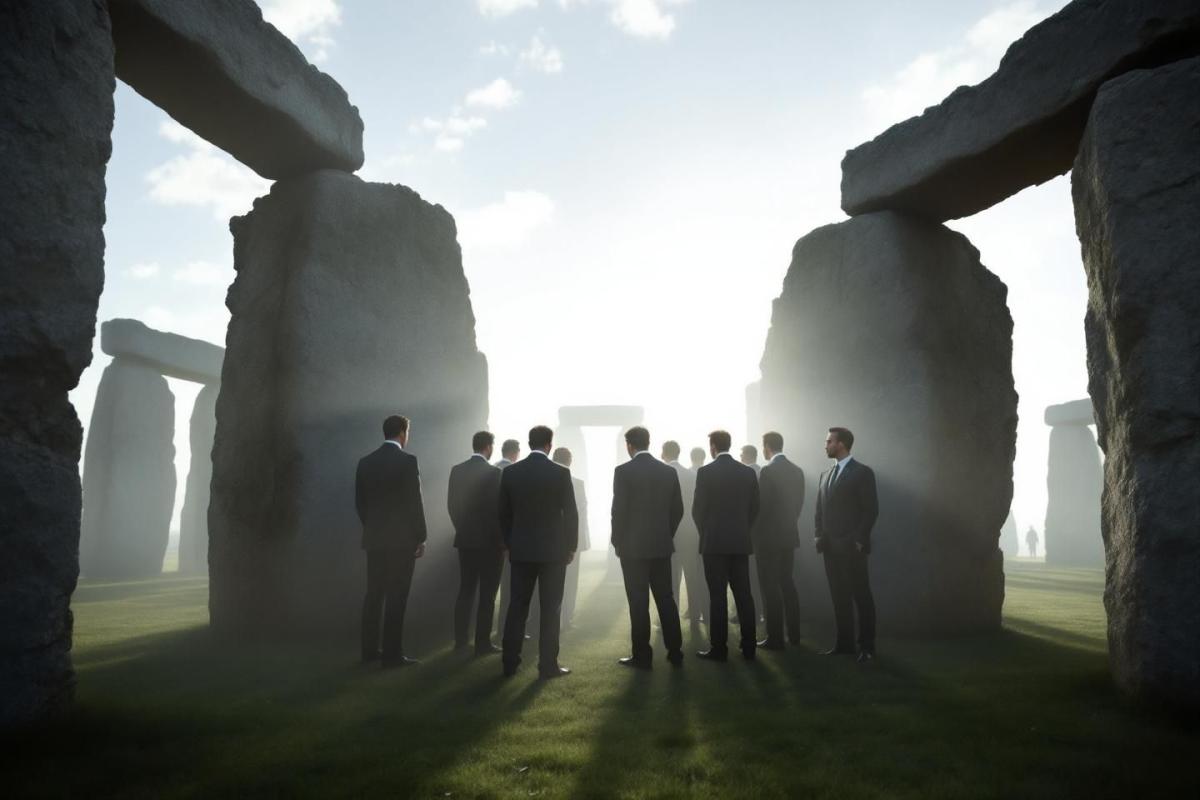 Funeral directors taking part in The BIG Sleep at Stonehenge charity event